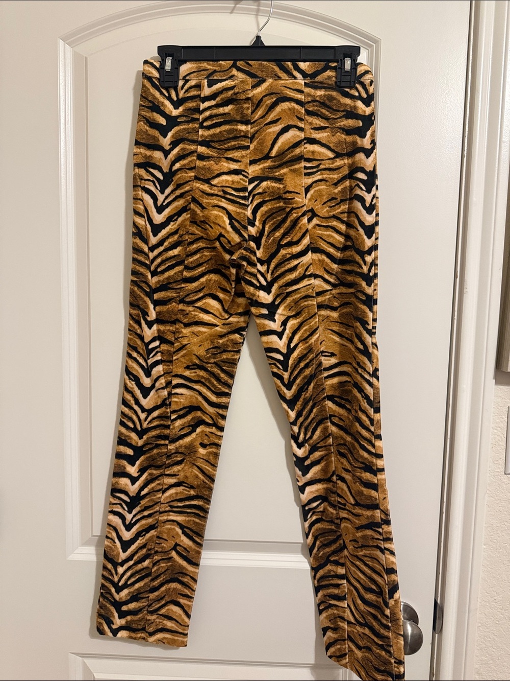 Misa Los Angeles Tiger-Stripe Trousers in Brown and Black - Picture 2 of 5